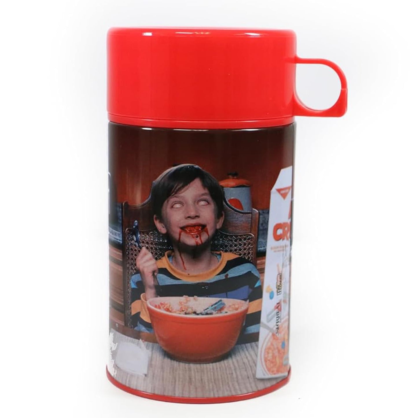 alternate view of Terrifier drink container with horror cereal design