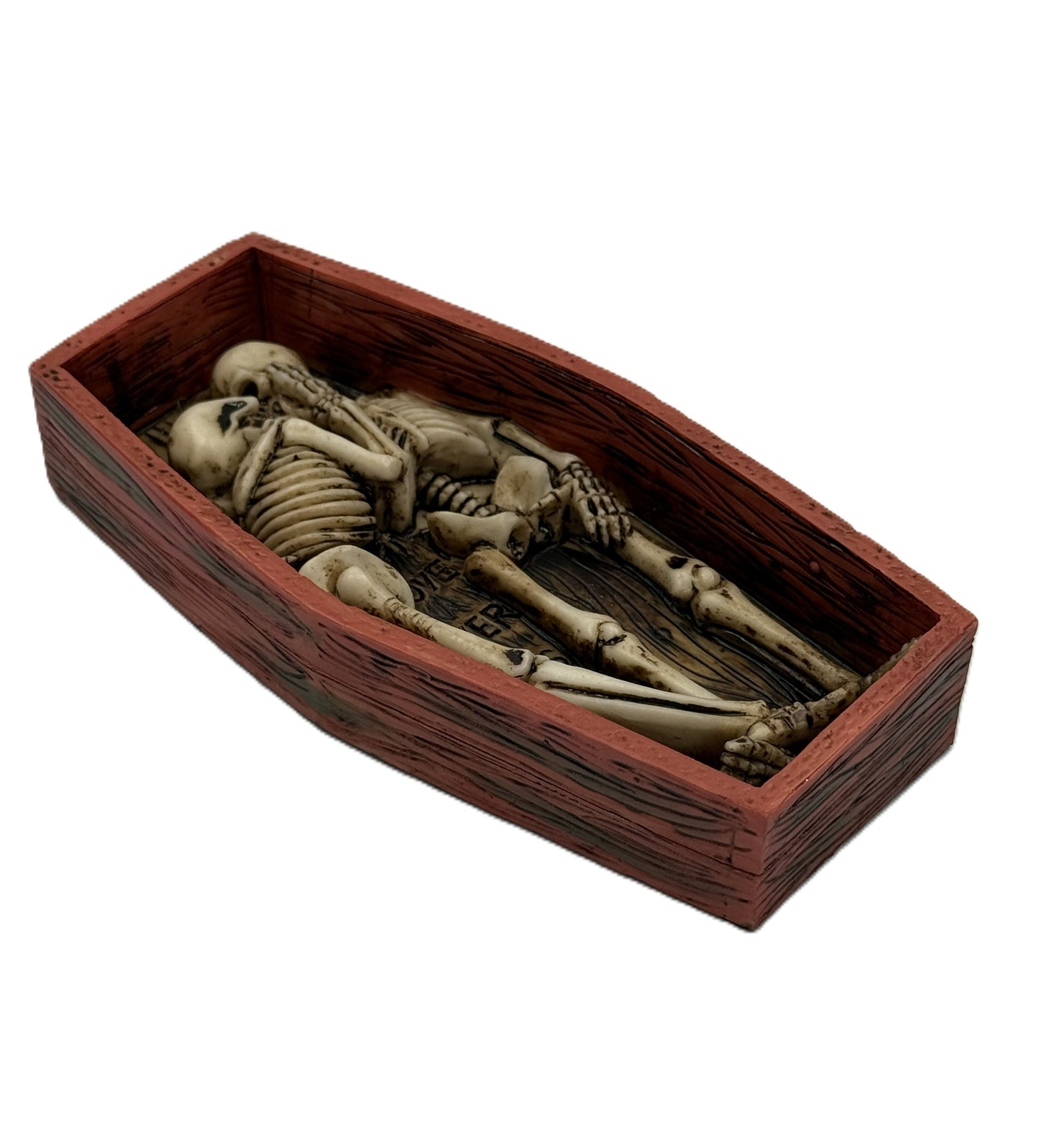 Love Never Dies Skeleton Coffin Statue – Gothic Skeleton Couple Coffin Decor