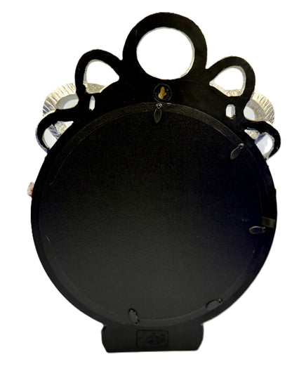 Back view showing mounting hardware for wall display
