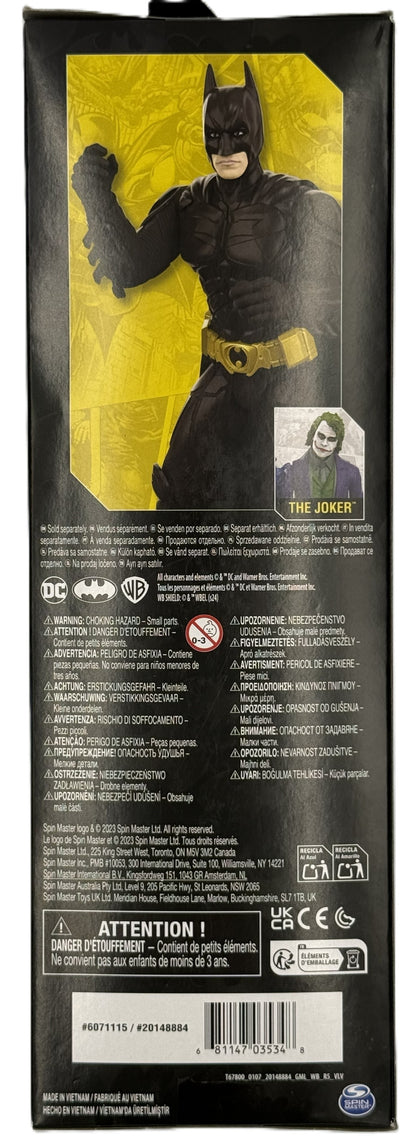 DC Comics Batman Dark Knight figure back packaging details warnings Spin Master
