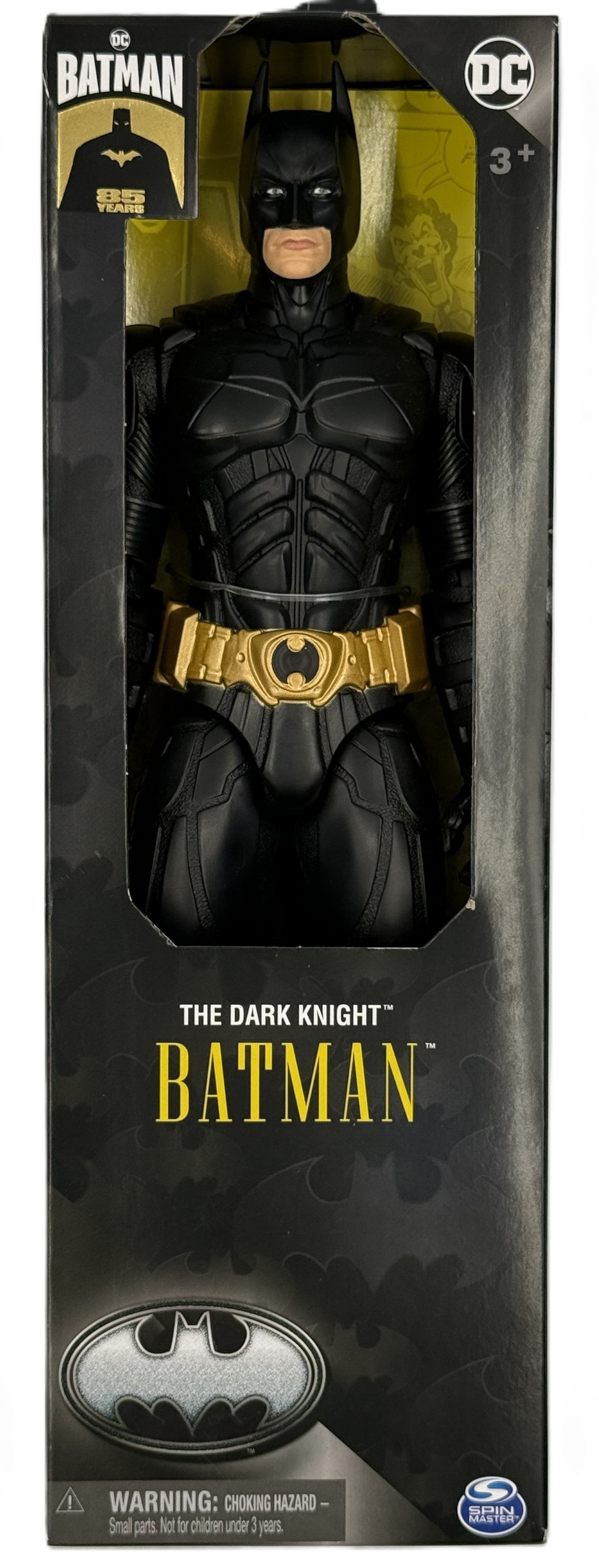 DC Comics The Dark Knight Batman action figure front packaging Spin Master 12 inch
