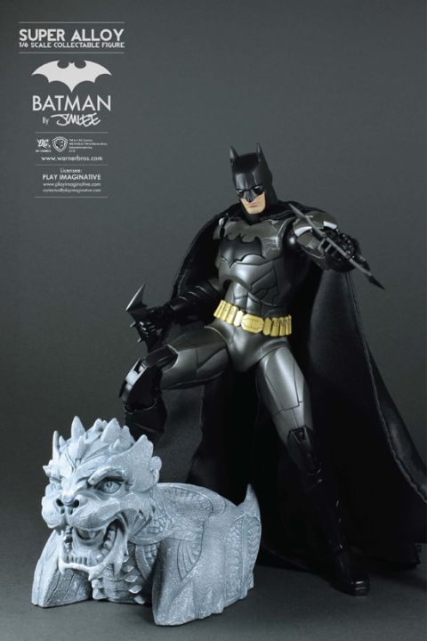 Batman Super Alloy Jim Lee 1/6 scale figure posed with gargoyle base Play Imaginative  