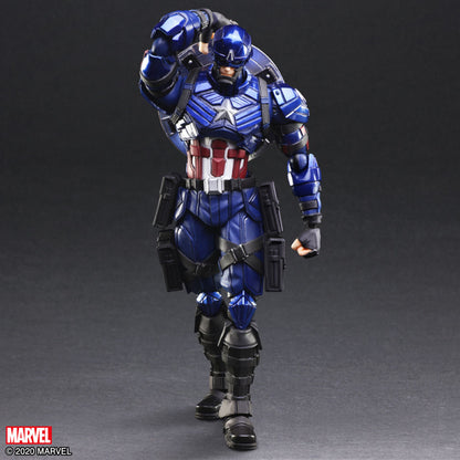 Captain America Bring Arts figure walking pose with shield on back
