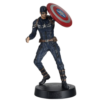 Marvel Captain America movie collection figurine front view holding shield
