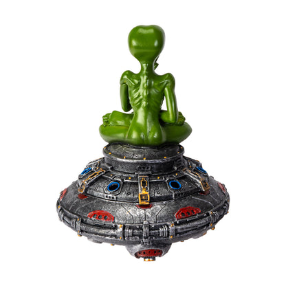 Back view of alien incense burner showing sculpted details
