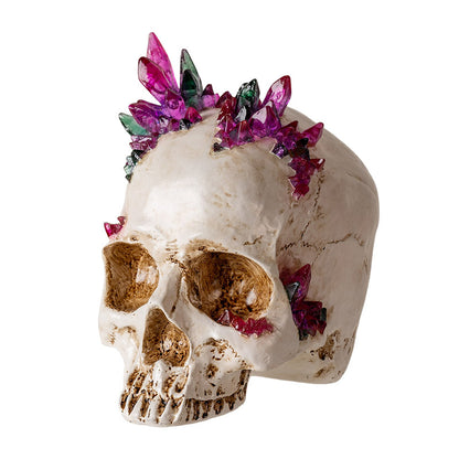 Side view emphasizing sculpted cracks and embedded crystal detail
