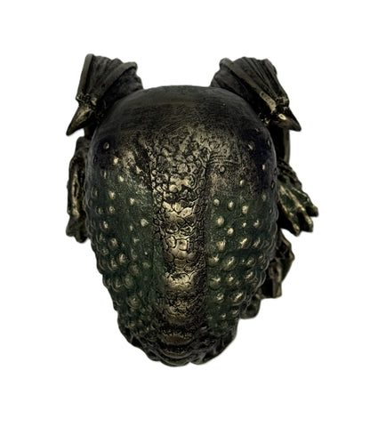Top view of Cthulhu statue highlighting head texture tentacles and symmetrical wing placement in lovecraft design
