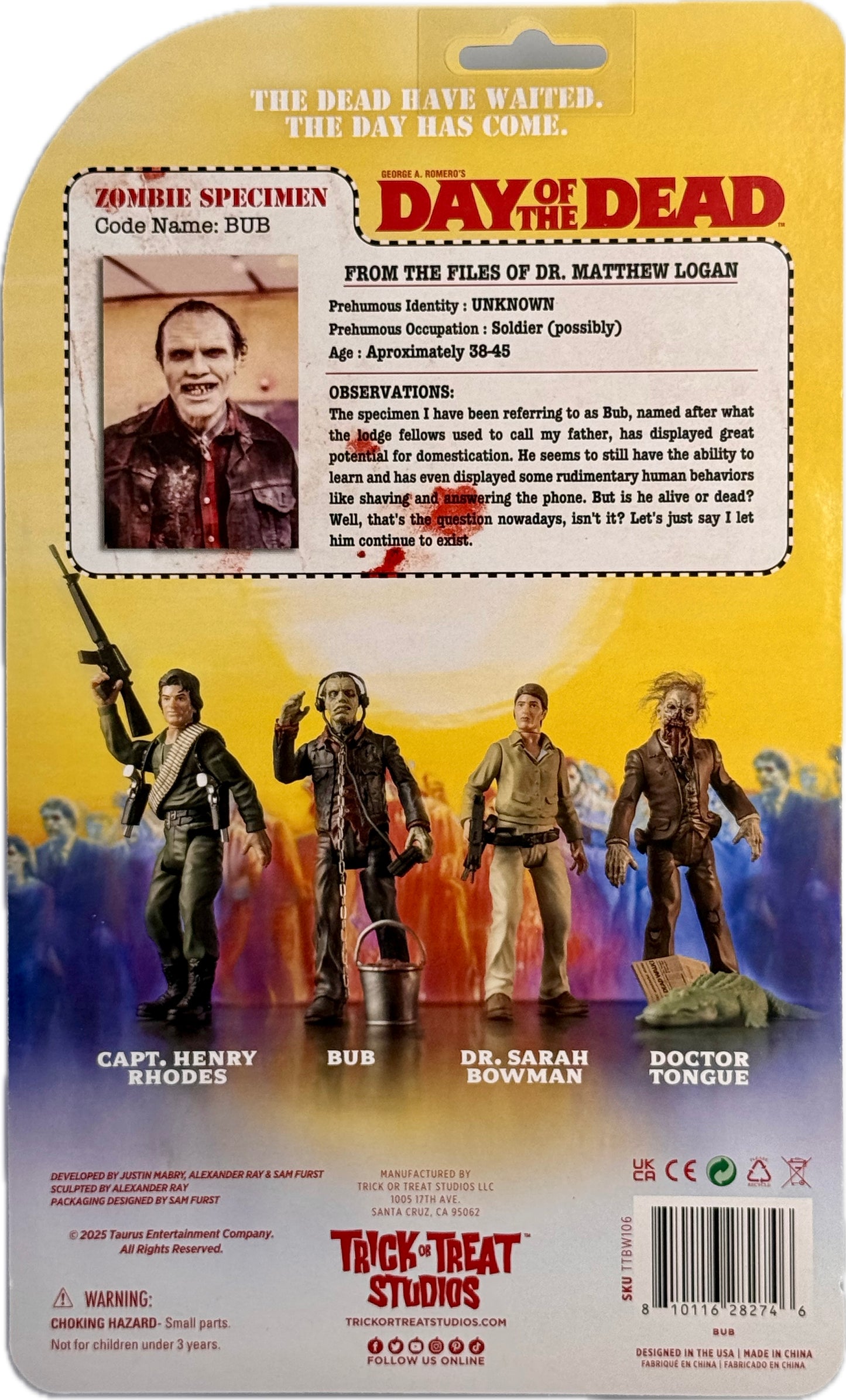 Day of the Dead Bub figure back packaging details