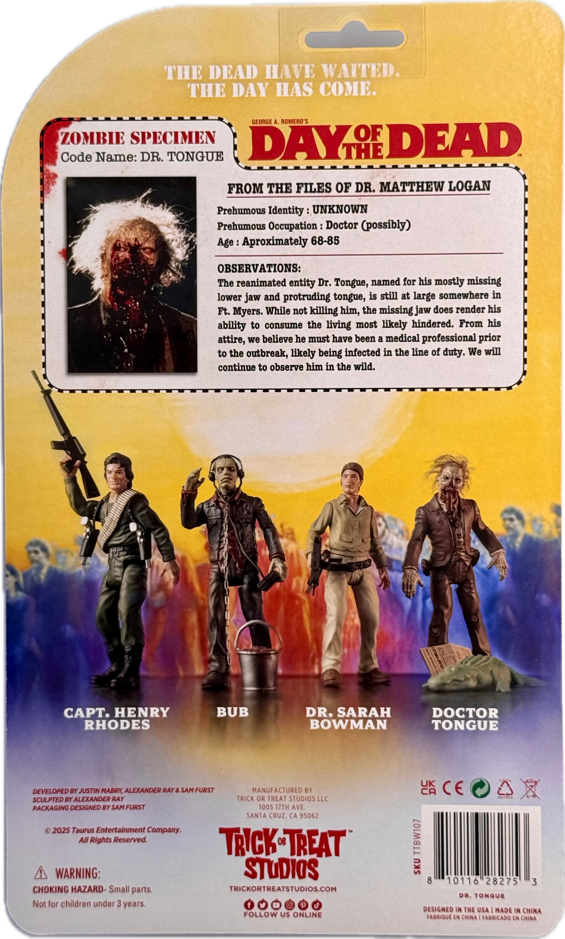 Day of the Dead Dr Tongue figure back packaging details