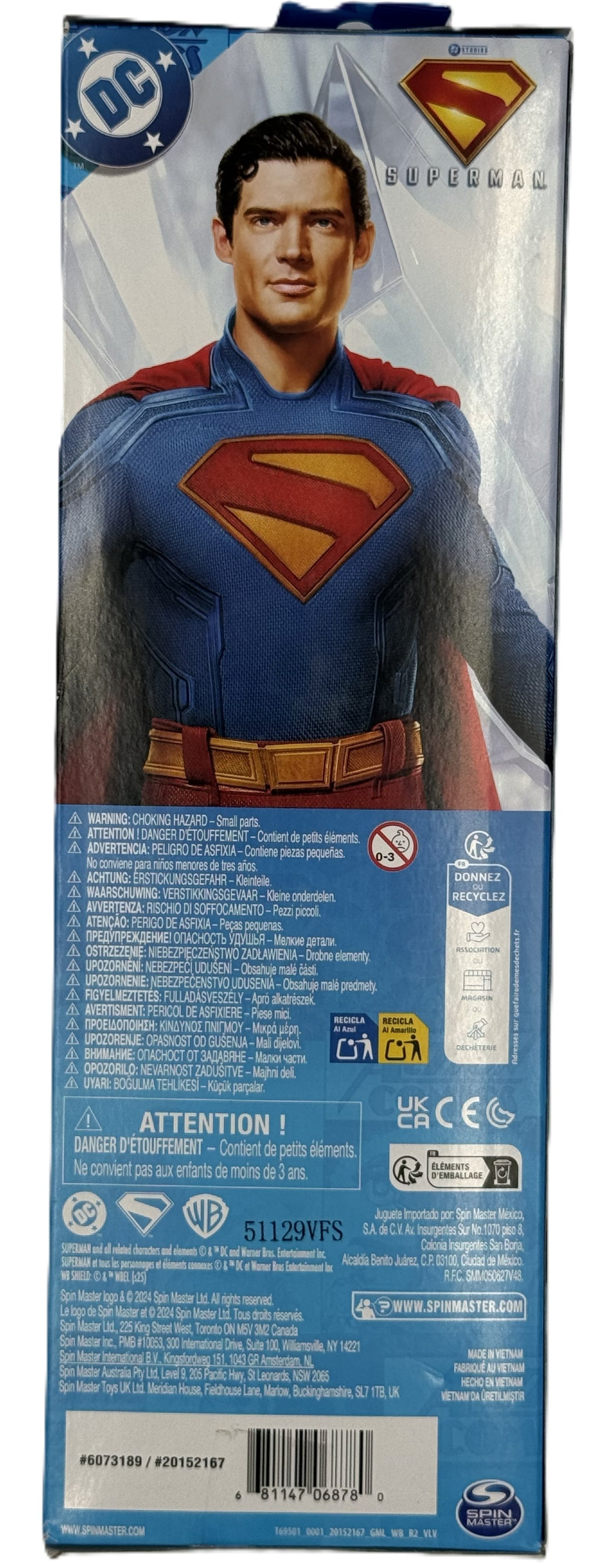 DC Comics Mr Terrific action figure back packaging details warnings Spin Master
