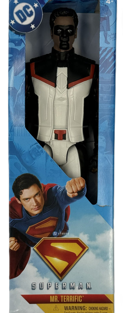 DC Comics Mr Terrific action figure front packaging Spin Master 12 inch figure

