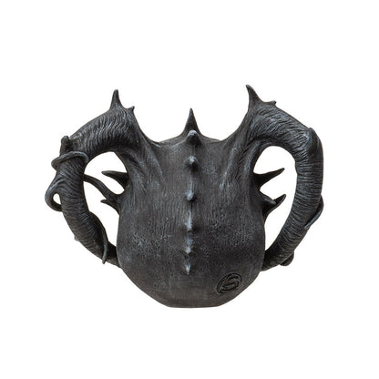 Back view showing curved horns and textured surface detail
