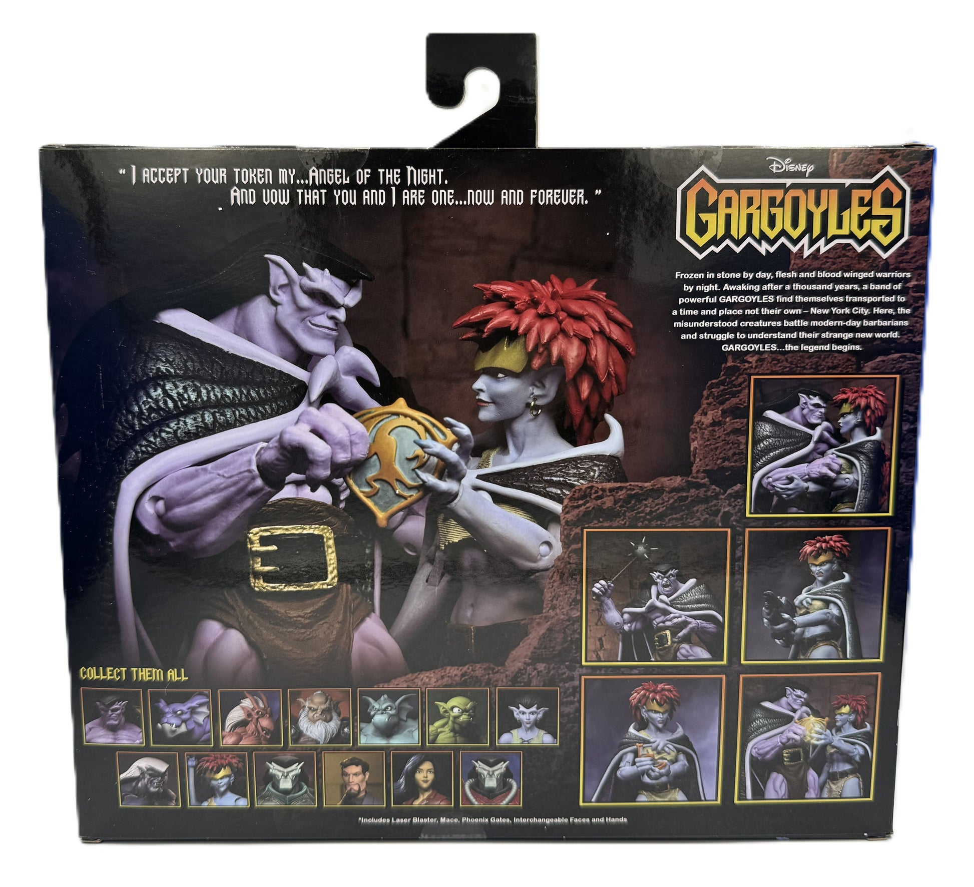 Back of Disney Gargoyles Goliath and Demona Vows Ultimate 2-pack showing figure features and accessories

