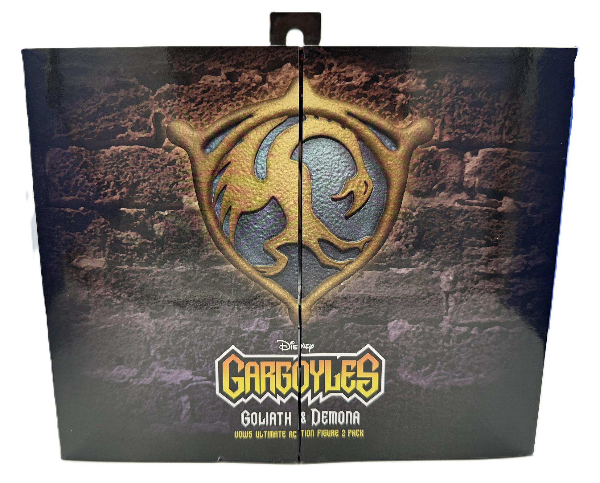 Front packaging artwork for Disney Gargoyles Goliath and Demona Vows Ultimate action figure 2-pack by NECA
