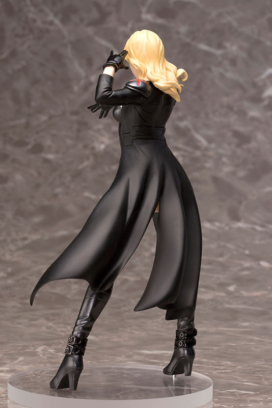 Emma Frost ArtFX Plus figure back view showing flowing coat design
