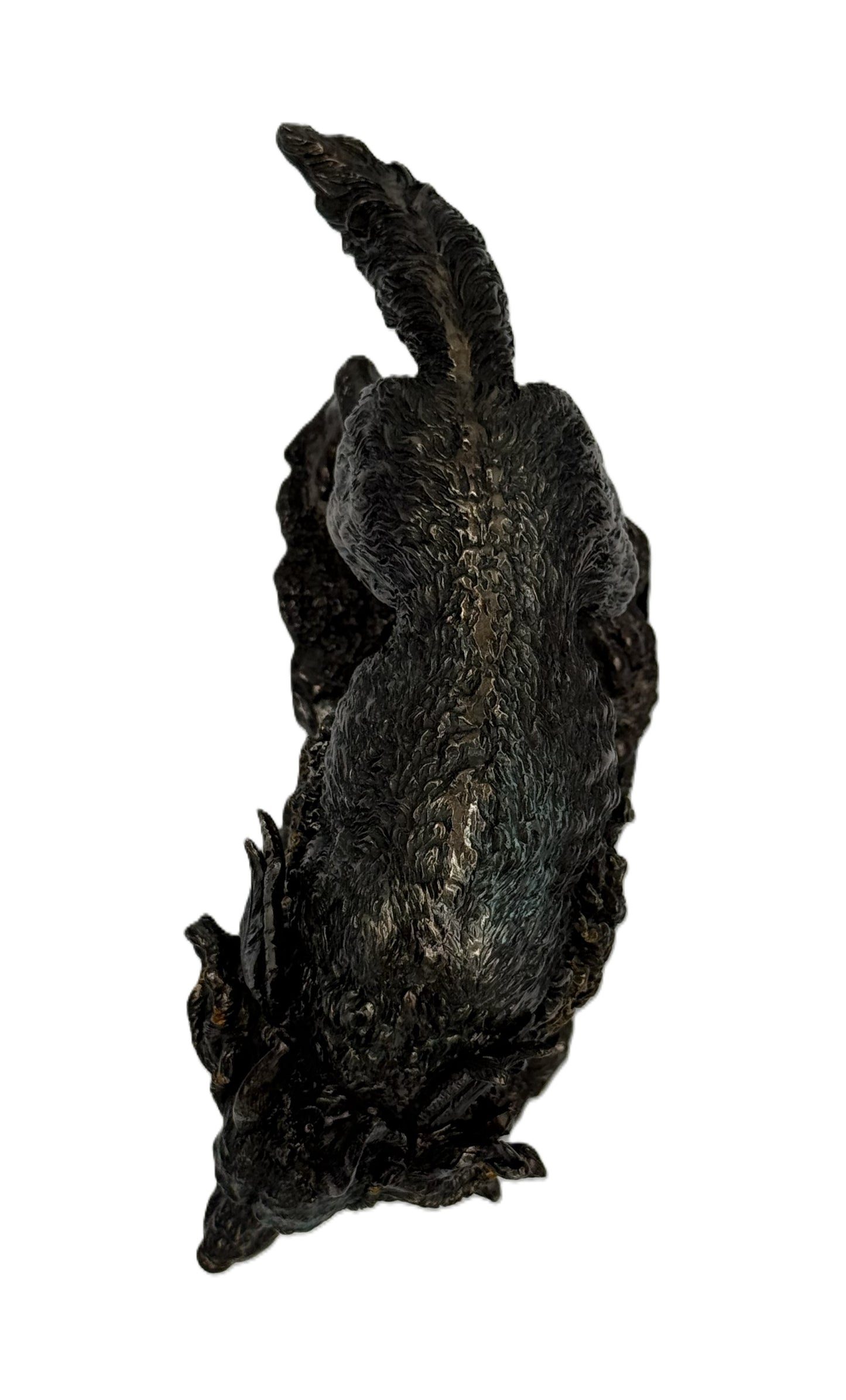 Top view of Fenrir statue showing full body shape and textured sculpting

