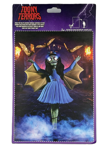 Back packaging artwork for Ghouliana The Beauty of Horror Toony Terrors collectible figure by NECA
