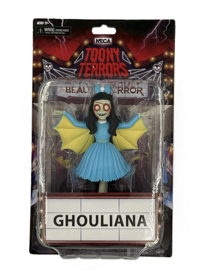 Front packaging of Ghouliana The Beauty of Horror Toony Terrors action figure by NECA
