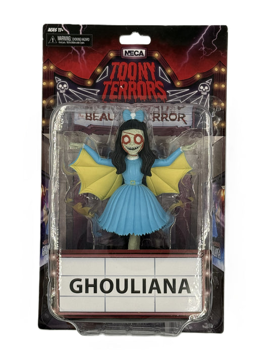 Front packaging of Ghouliana The Beauty of Horror Toony Terrors action figure by NECA
