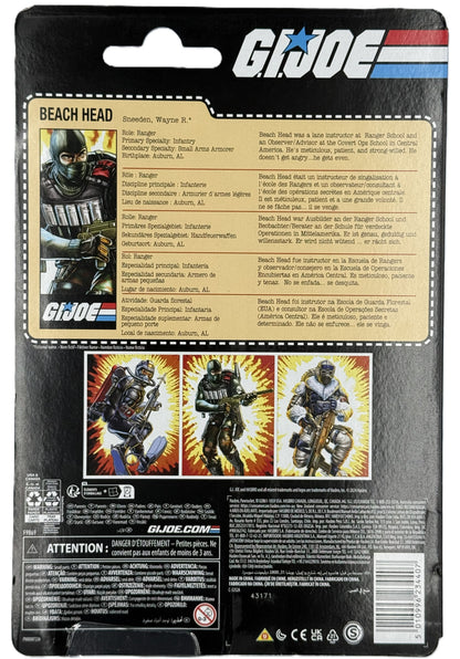 G.I. Joe Beach Head figure back showing character bio and additional figures lineup
