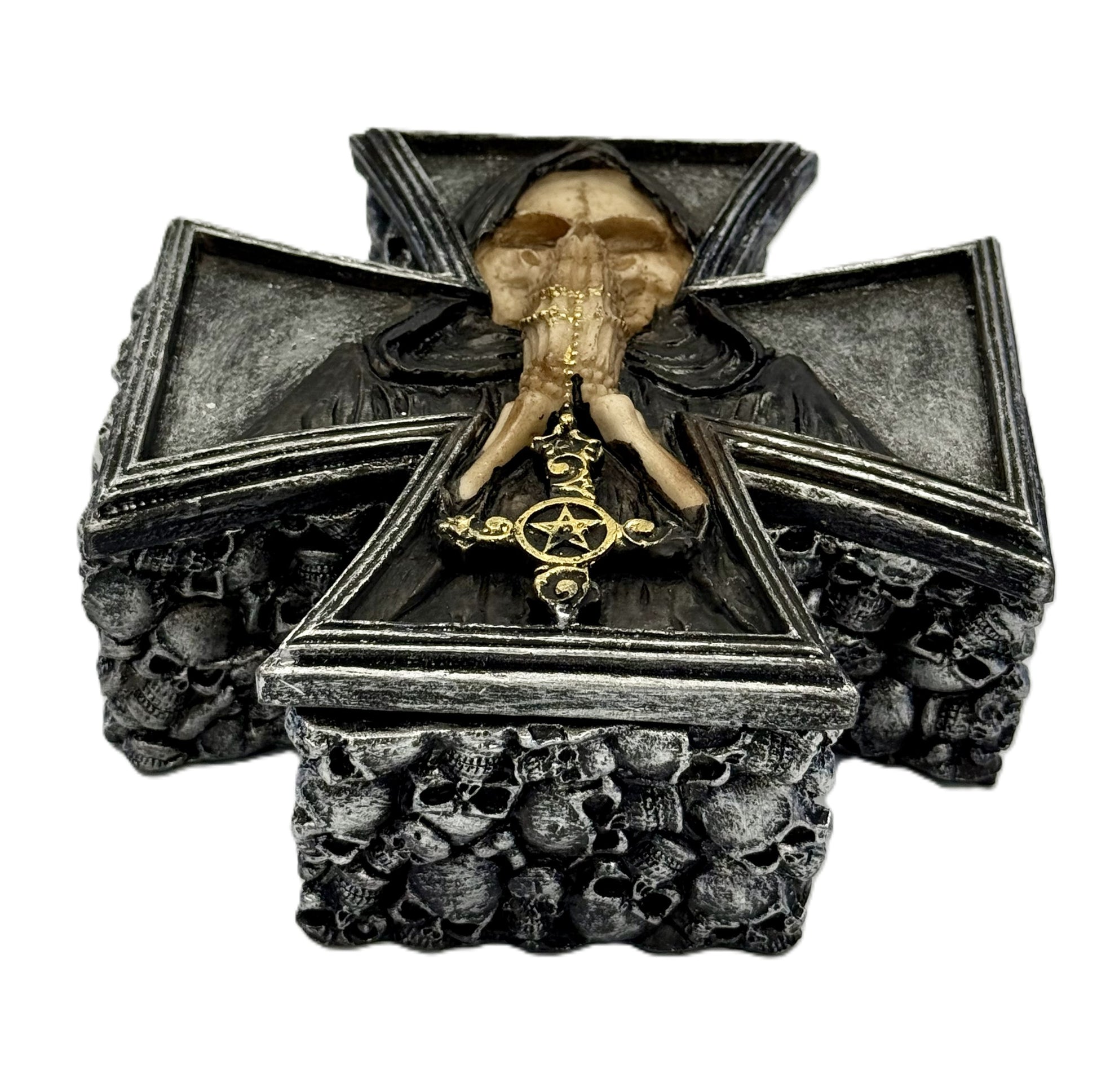 Angled view highlighting skull textures and detailed sculpted sides

