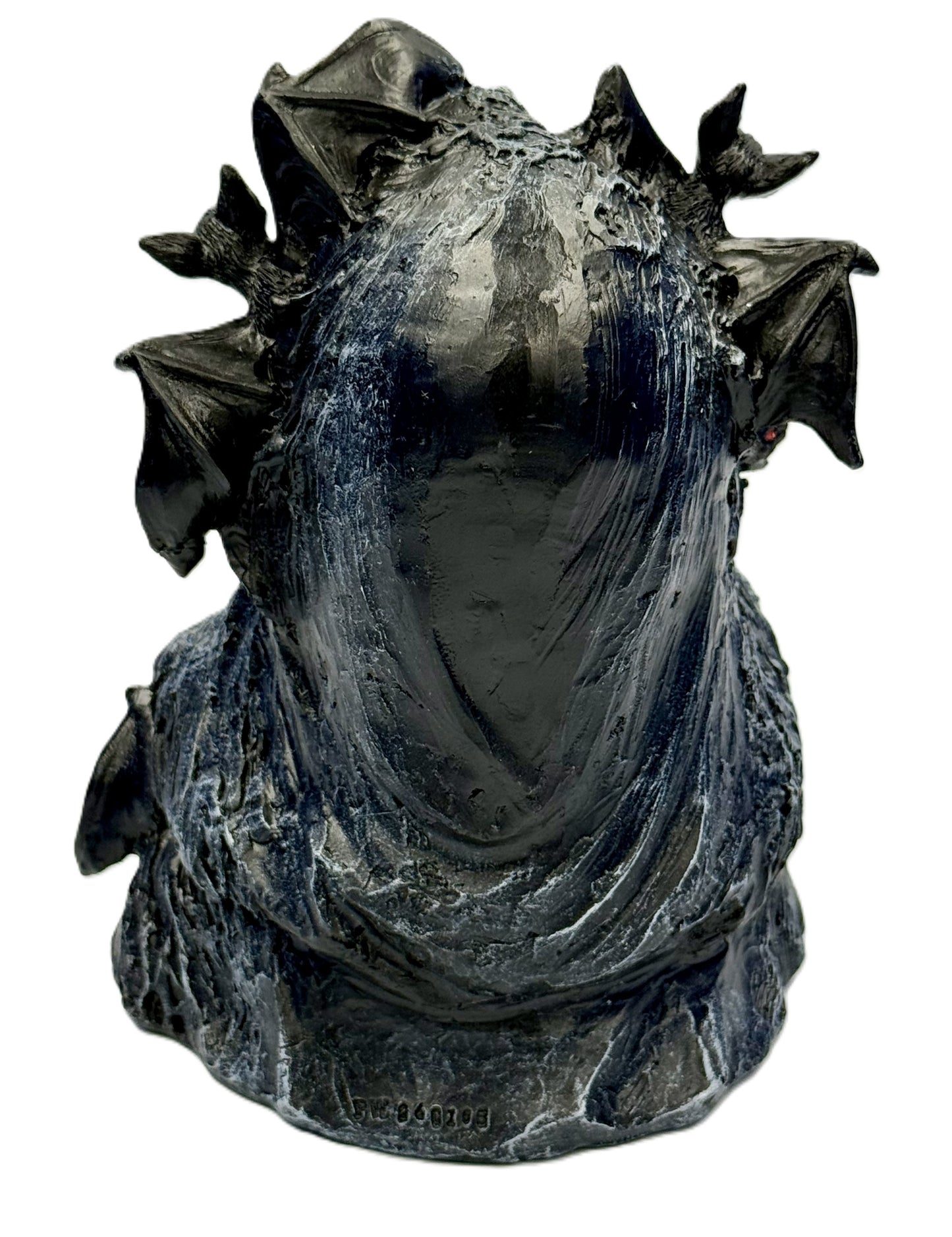 Back view showing flowing cloak texture and sculpted details
