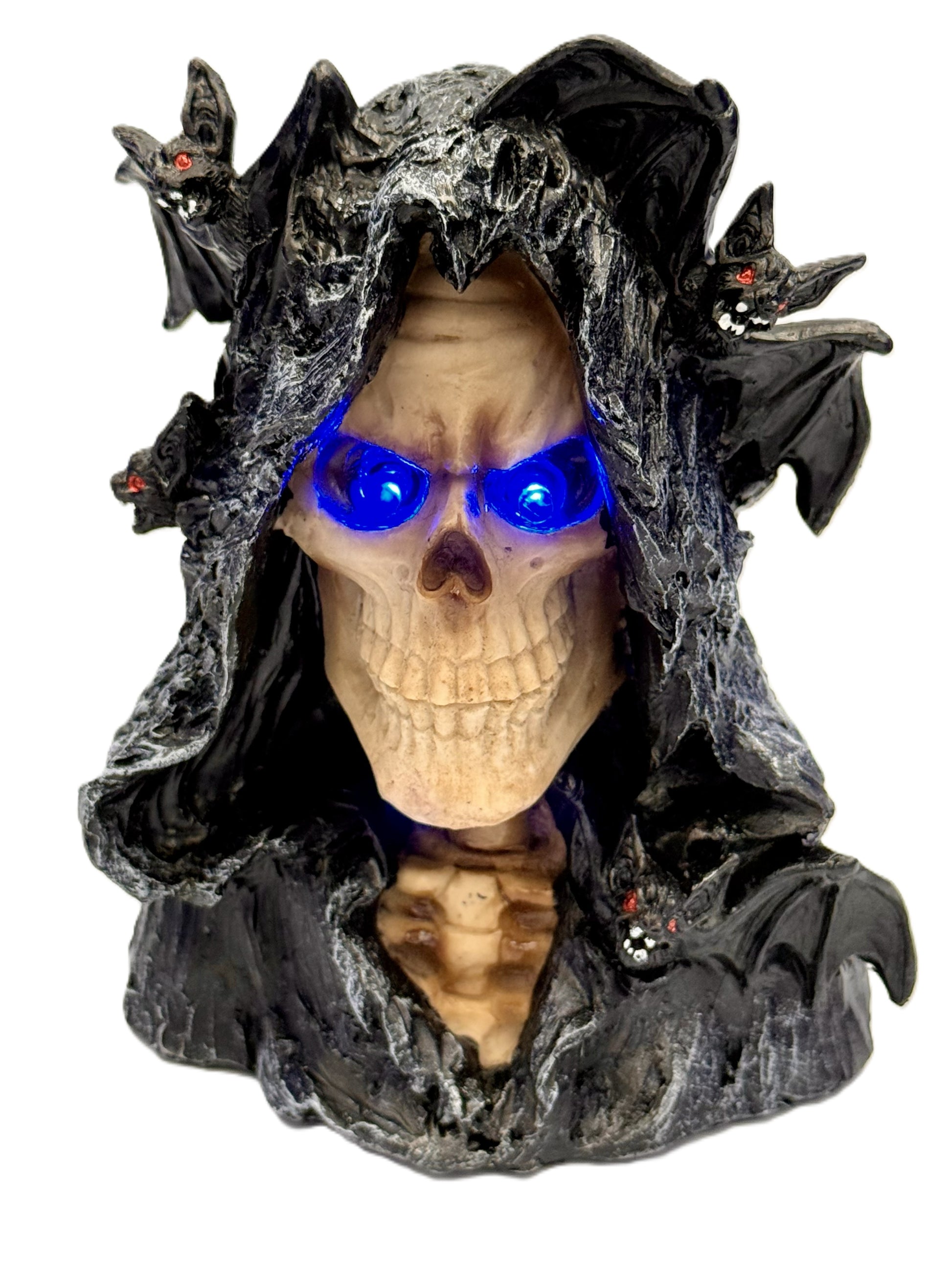 LED eyes glowing blue for a chilling ambient glow
