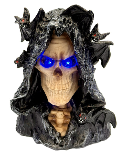 LED eyes glowing blue for a chilling ambient glow
