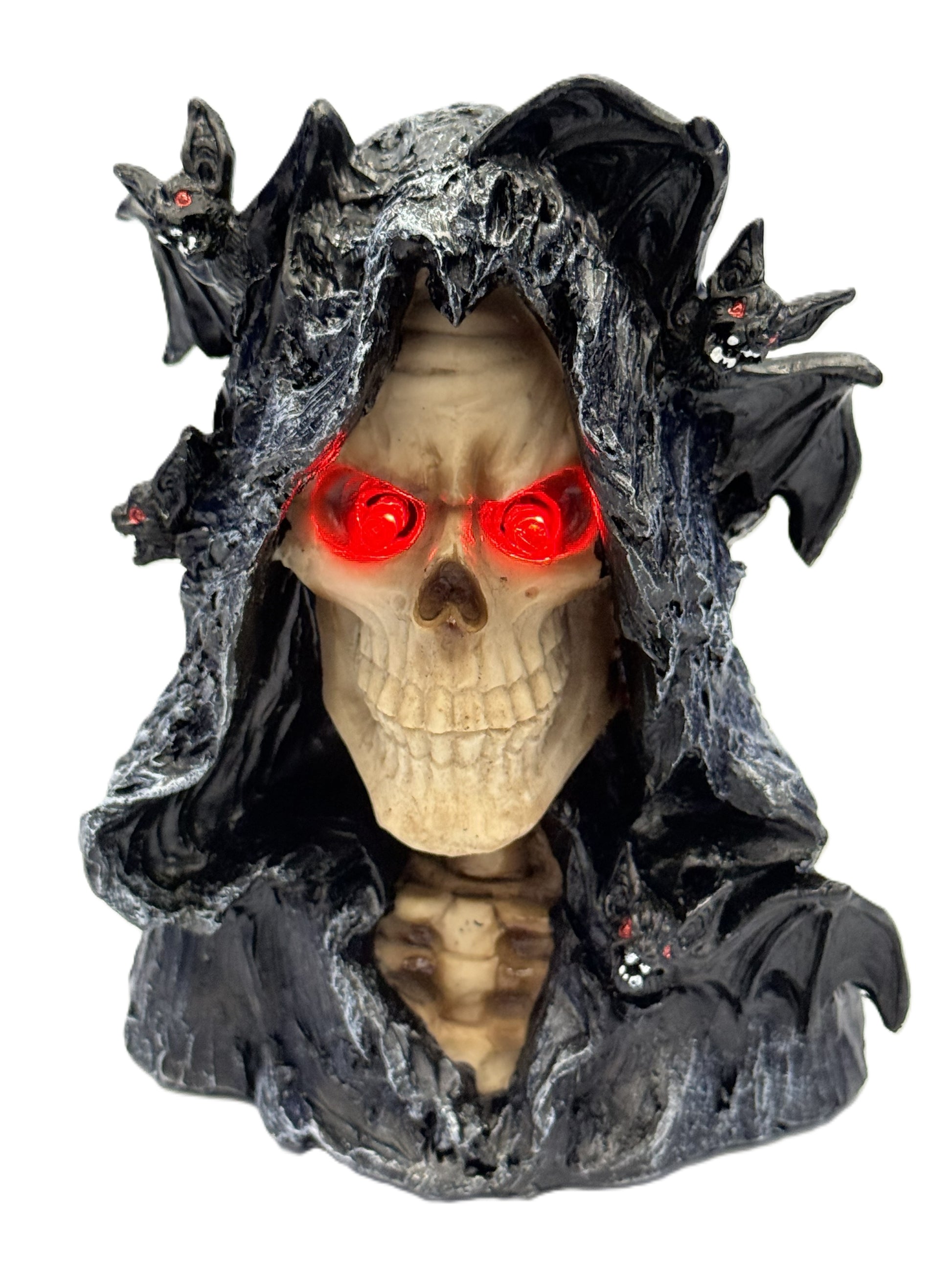 LED eyes glowing red for an intense horror display
