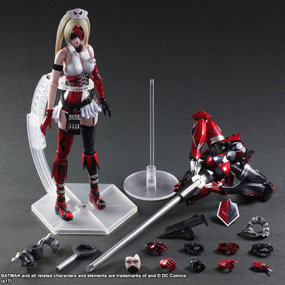 Harley Quinn Variant Play Arts Kai full set display with stand accessories and parts  