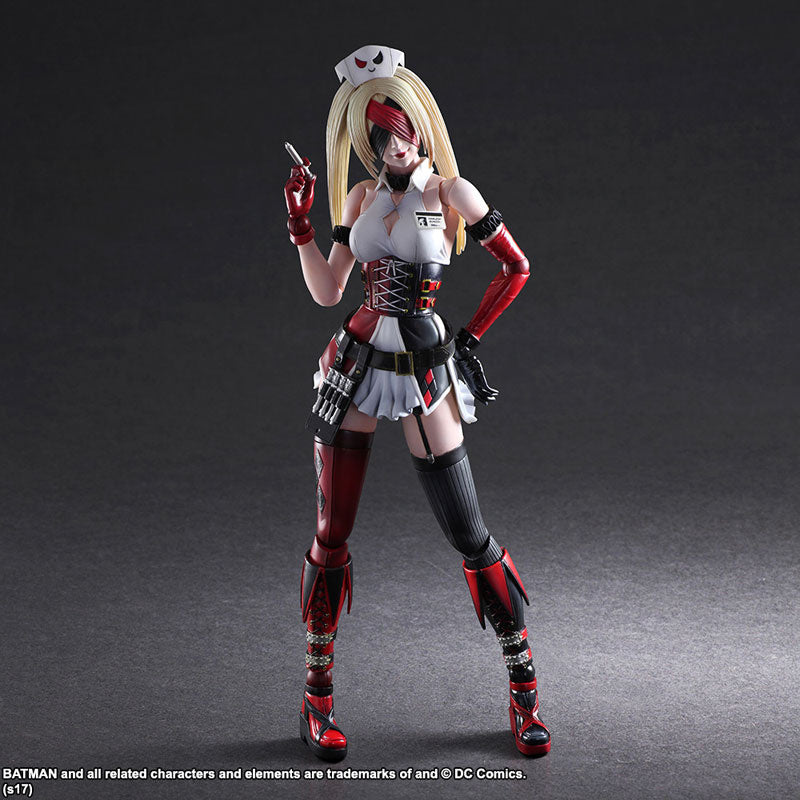 Harley Quinn Variant Play Arts Kai figure standard pose nurse outfit red black white  