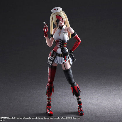 Harley Quinn Variant Play Arts Kai figure standard pose nurse outfit red black white  