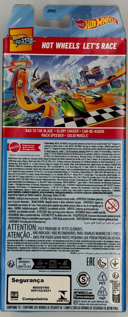 Hot Wheels Lets Race 2024 5 car pack back packaging