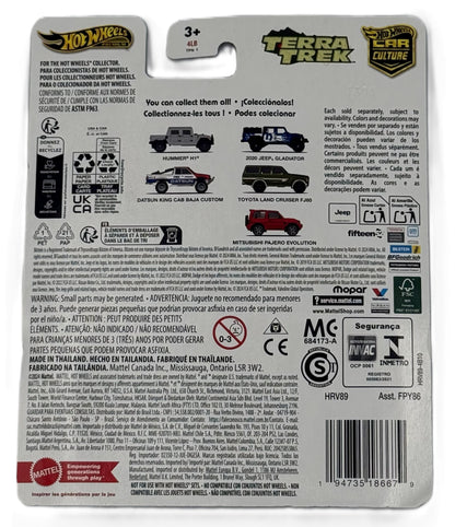 Hot Wheels Terra Trek Mitsubishi Pajero Evolution back of packaging showing details

