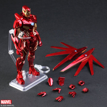 Iron Man Bring Arts figure with display stand and accessories setup
