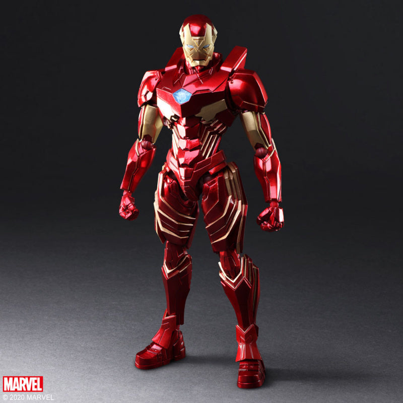 Iron Man Variant Bring Arts figure standing pose with metallic red and gold armor
