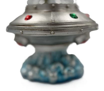 Close-up detail of the LED Alien Spacecraft flying saucer construction and finish.