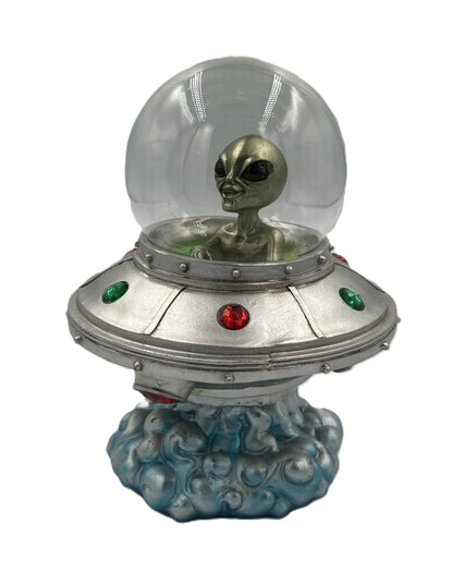 Front view of the LED Alien Spacecraft with alien pilot under a clear dome.