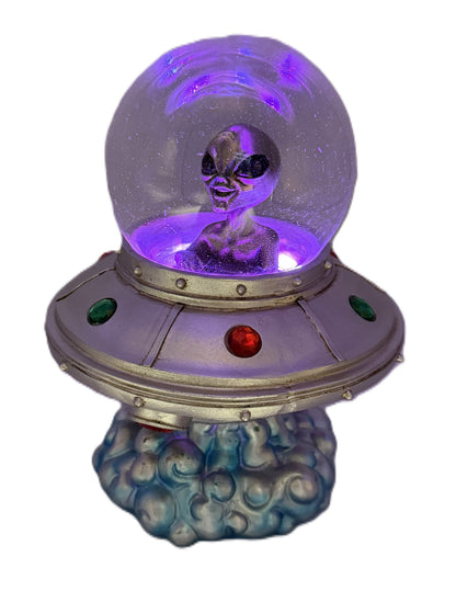 LED Alien Spacecraft glowing with vibrant purple LED lighting.