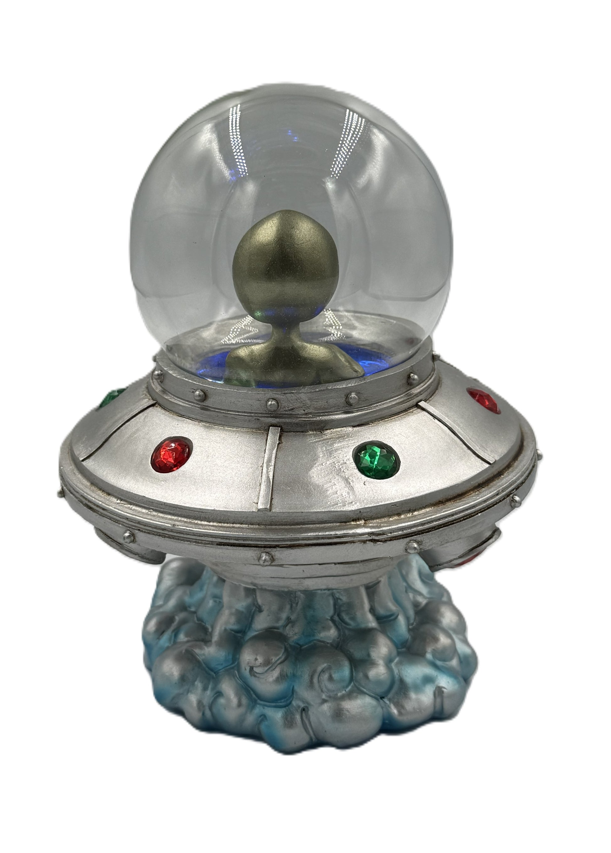 Rear view of the LED Alien Spacecraft showing the flying saucer and cloud base.