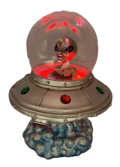 LED Alien Spacecraft illuminated with red LED lighting.