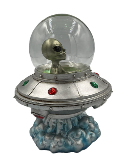 Right side view of the LED Alien Spacecraft collectible with detailed alien figure.