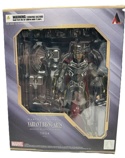 Front view of Marvel Universe Variant Bring Arts Thor action figure by Square Enix in collector packaging
