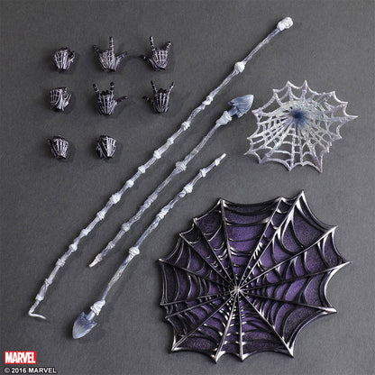 Accessories included with the Marvel Variant Play Arts Kai Spider-Man Limited Color Black Suit action figure.