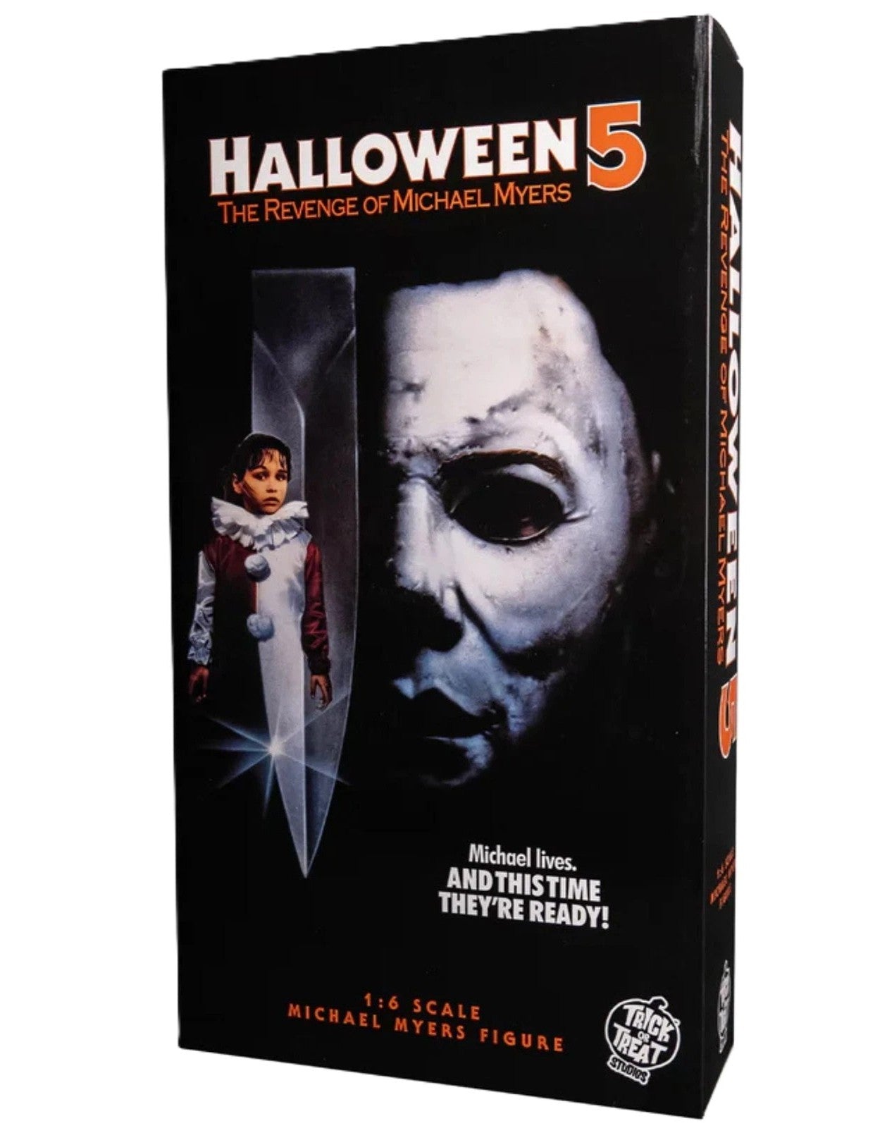 Front of packaging featuring Halloween 5 movie artwork and branding
