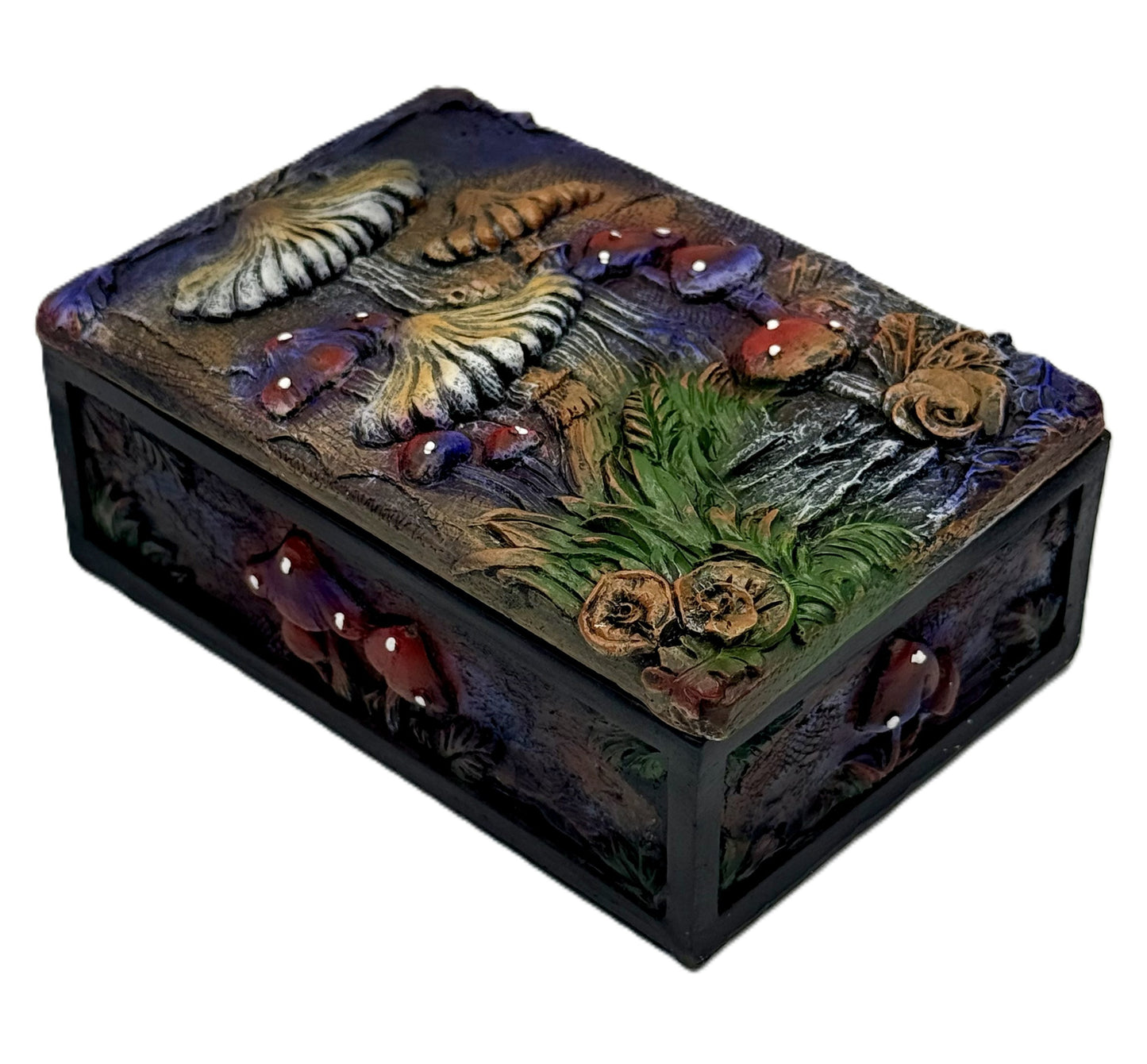 Angled view highlighting depth, sculpted elements, and hand-painted finish
