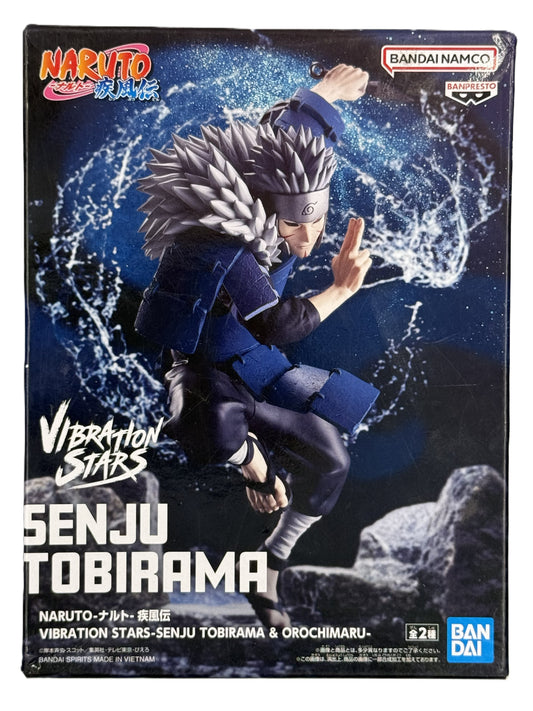 Naruto Shippuden Senju Tobirama figure front box Vibration Stars Banpresto collectible
