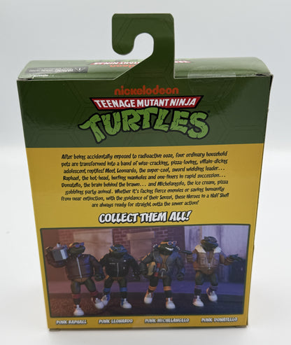 Back of the Nickelodeon Teenage Mutant Ninja Turtles Punk Michelangelo action figure box showing the Punk TMNT collection.