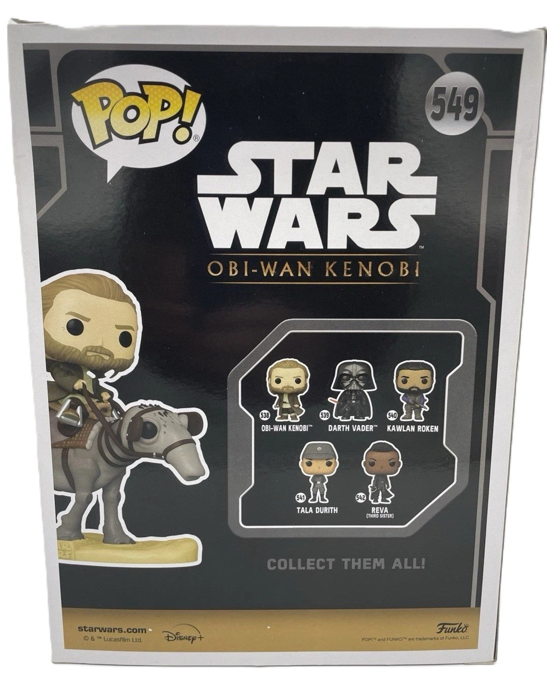 Obi-Wan Kenobi Funko Pop box back showing Obi-Wan Kenobi series figures

