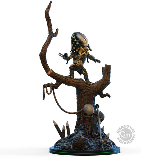 Predator Q-Fig Max Elite diorama front view showing Predator standing on tree above jungle base
